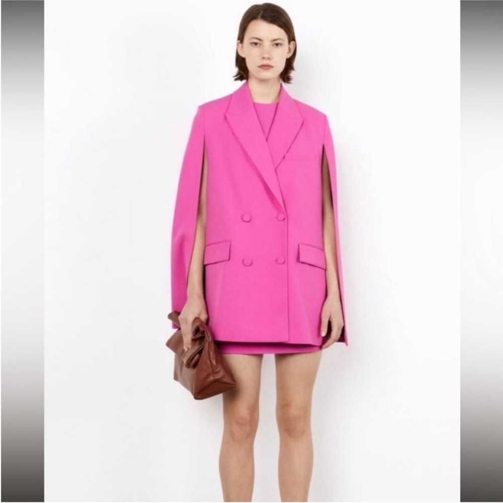 Zara hot pink blazer cape